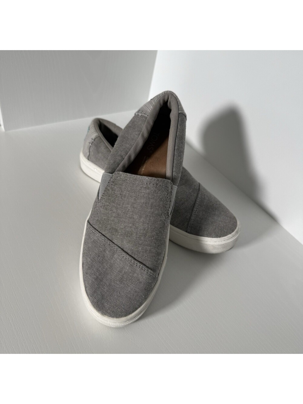 TOMS Women’s Alpargata Slip On Shoes Gray Canvas Size 5.5 Casual Flats